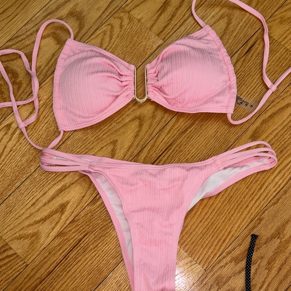 Other - Pink Ribbed Bikini Set